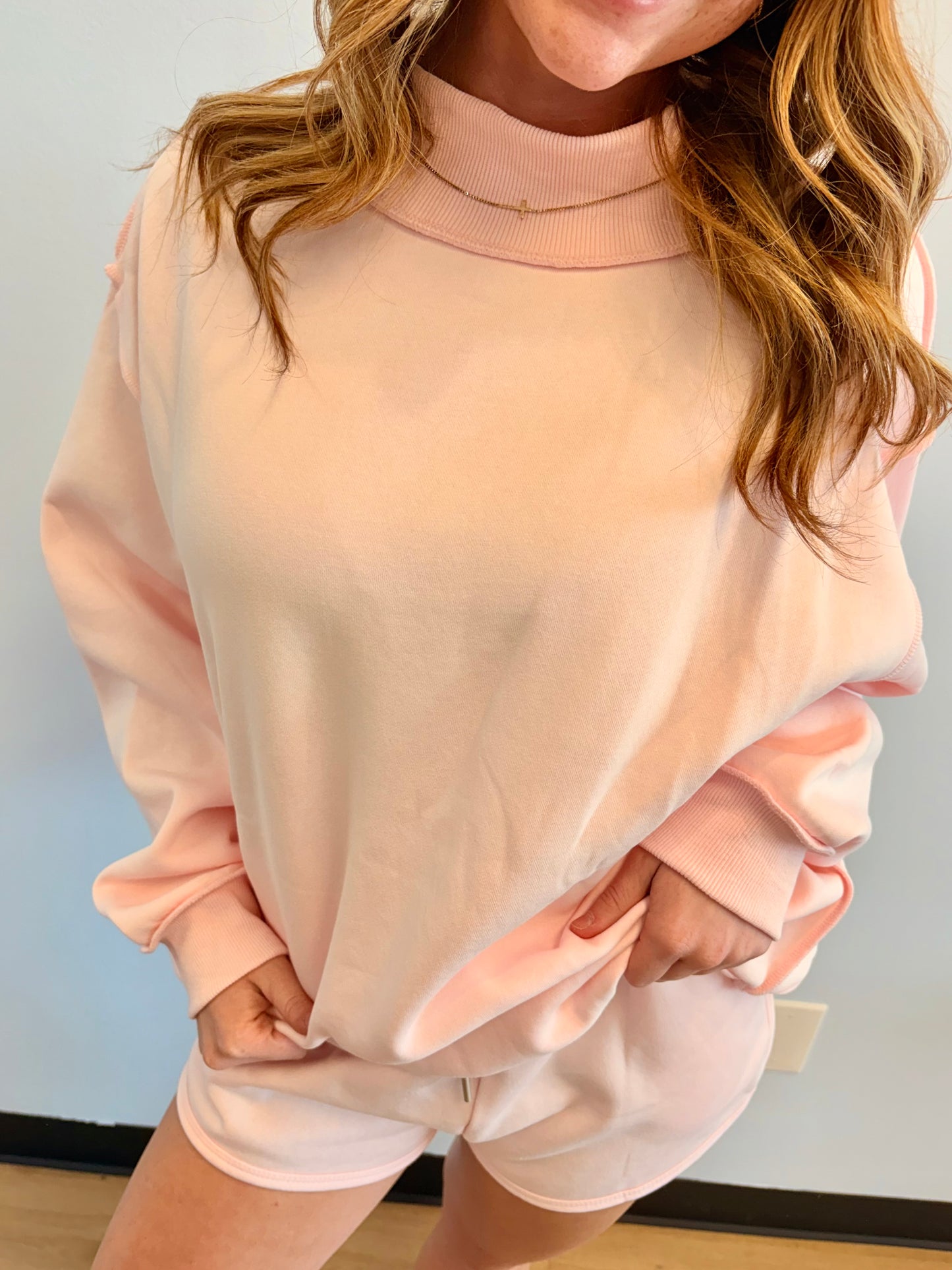 Pink Rodeo Cotton Mock Neck
