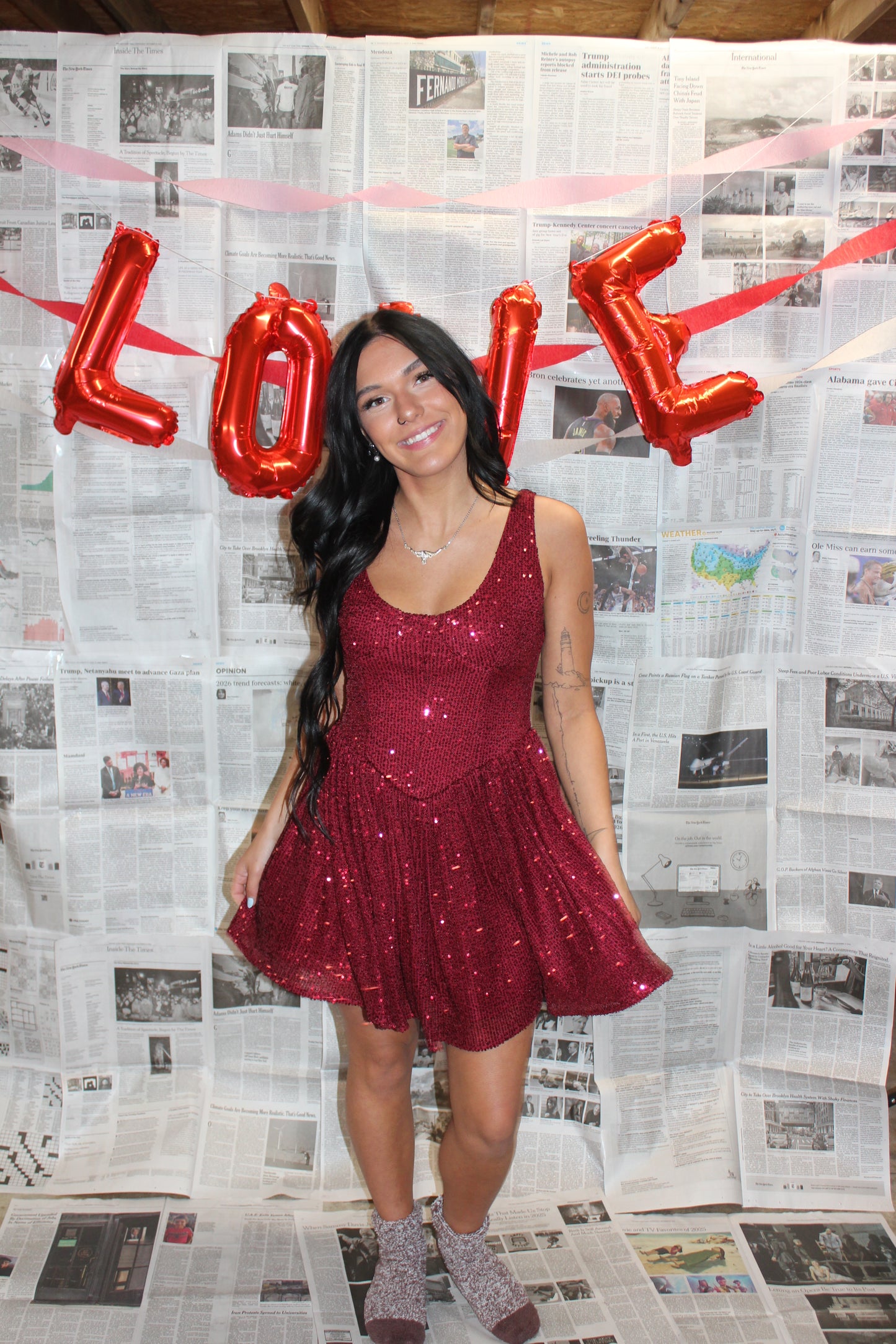 Red Flared Mini Dress