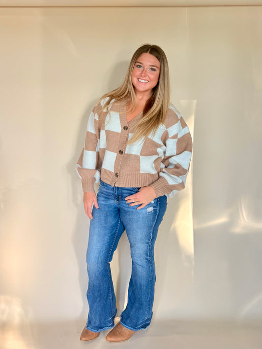 Desert Checkered Cardigan