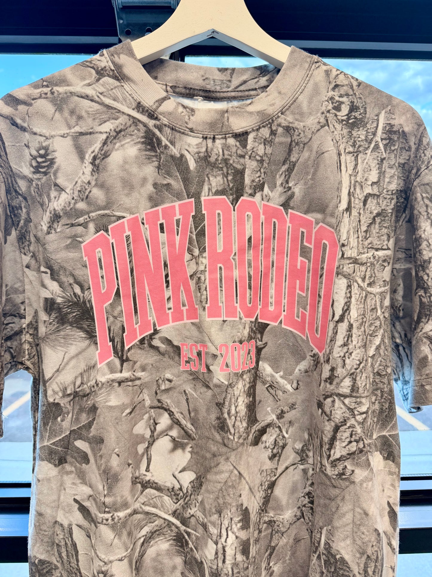 PINK RODEO Camo Oversized Tee