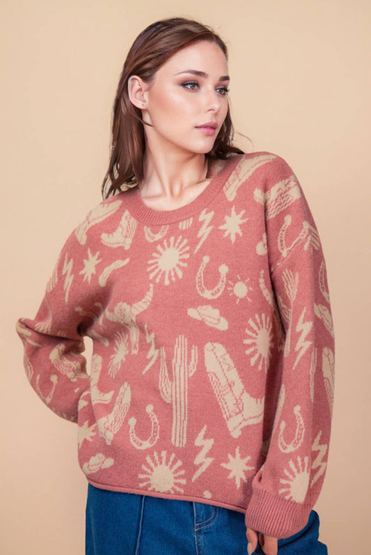 Pink Cowgirl Sweater