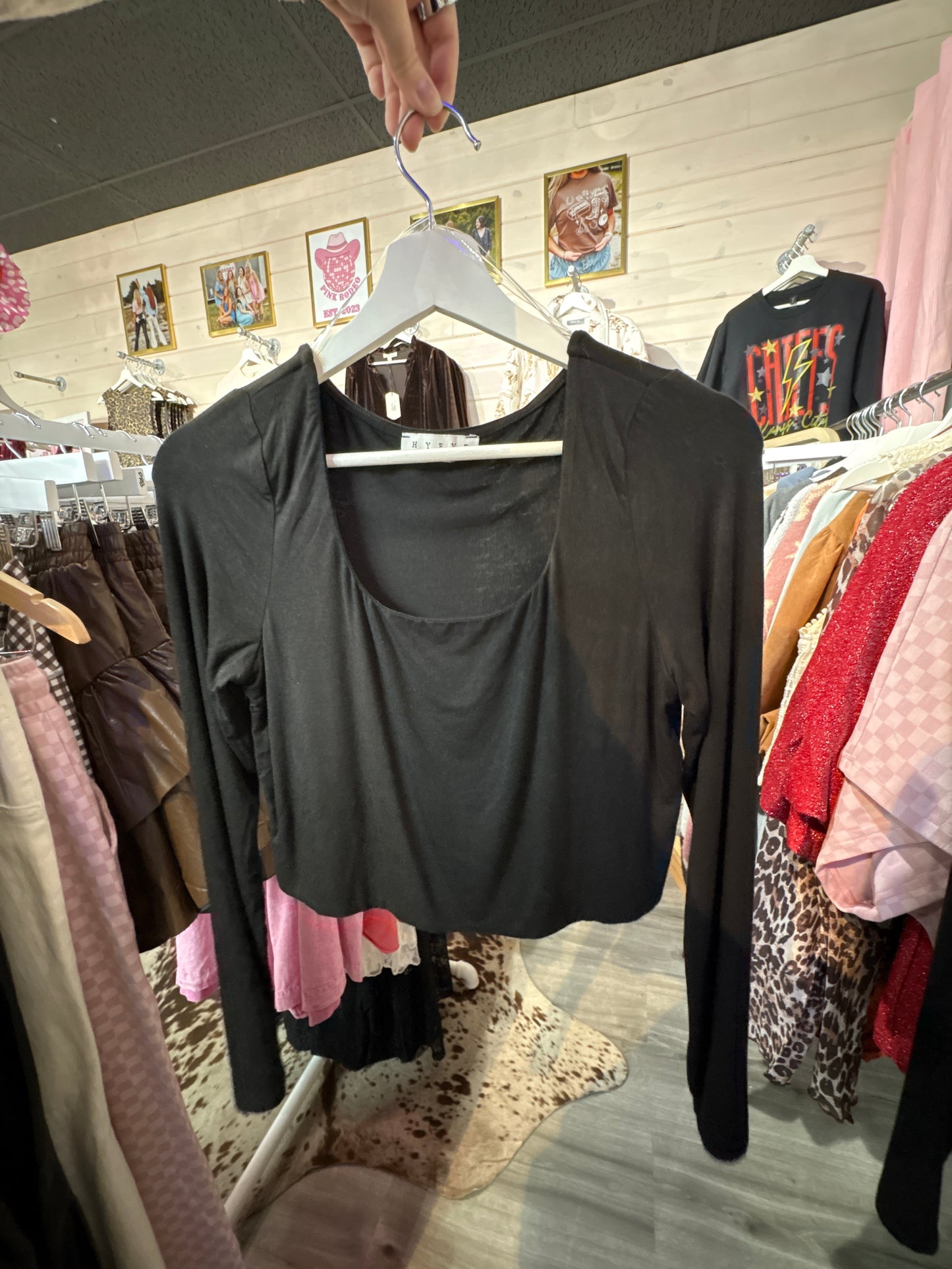 Black Cropped Long Sleeve
