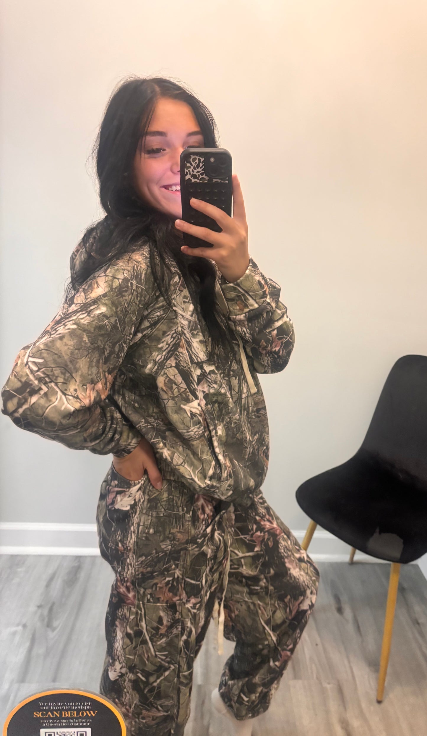 Dark Camo Wide Leg Sweatpants