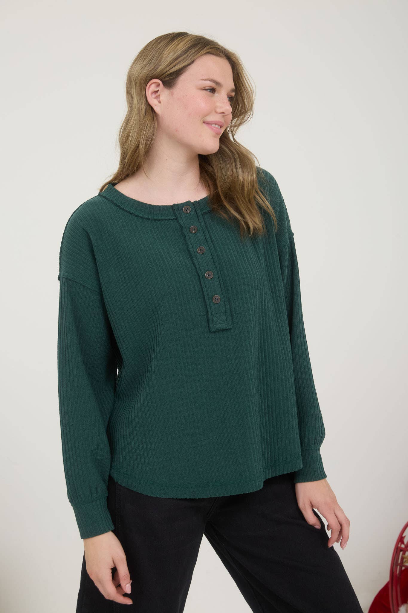 Holiday Green Long Sleeve Knit Top
