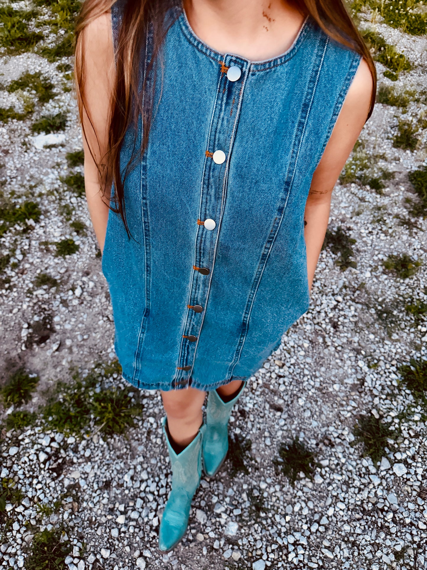 Denim Blues Sleeveless Mini Dress