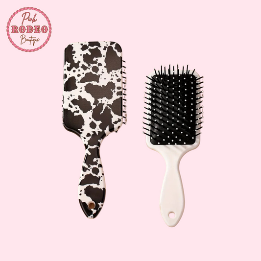 Cow Print Hair Brush