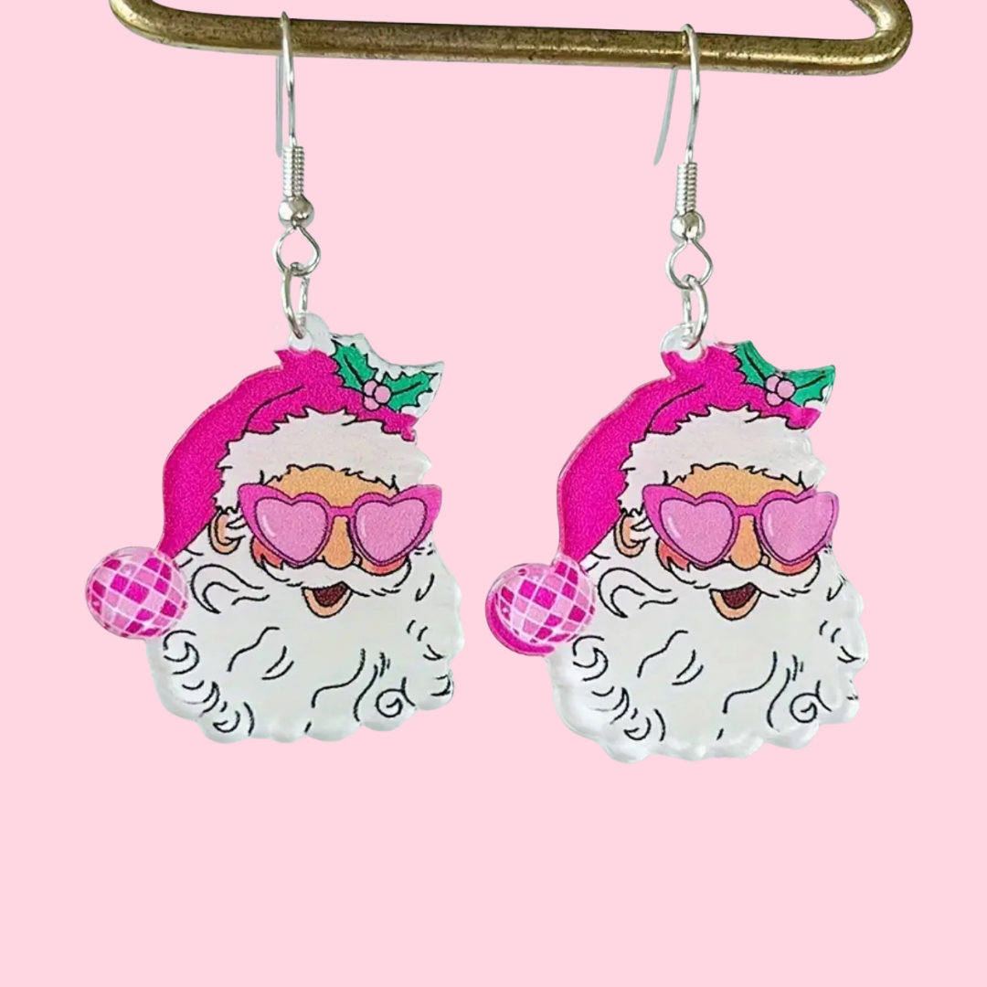 Disco Santa Earrings