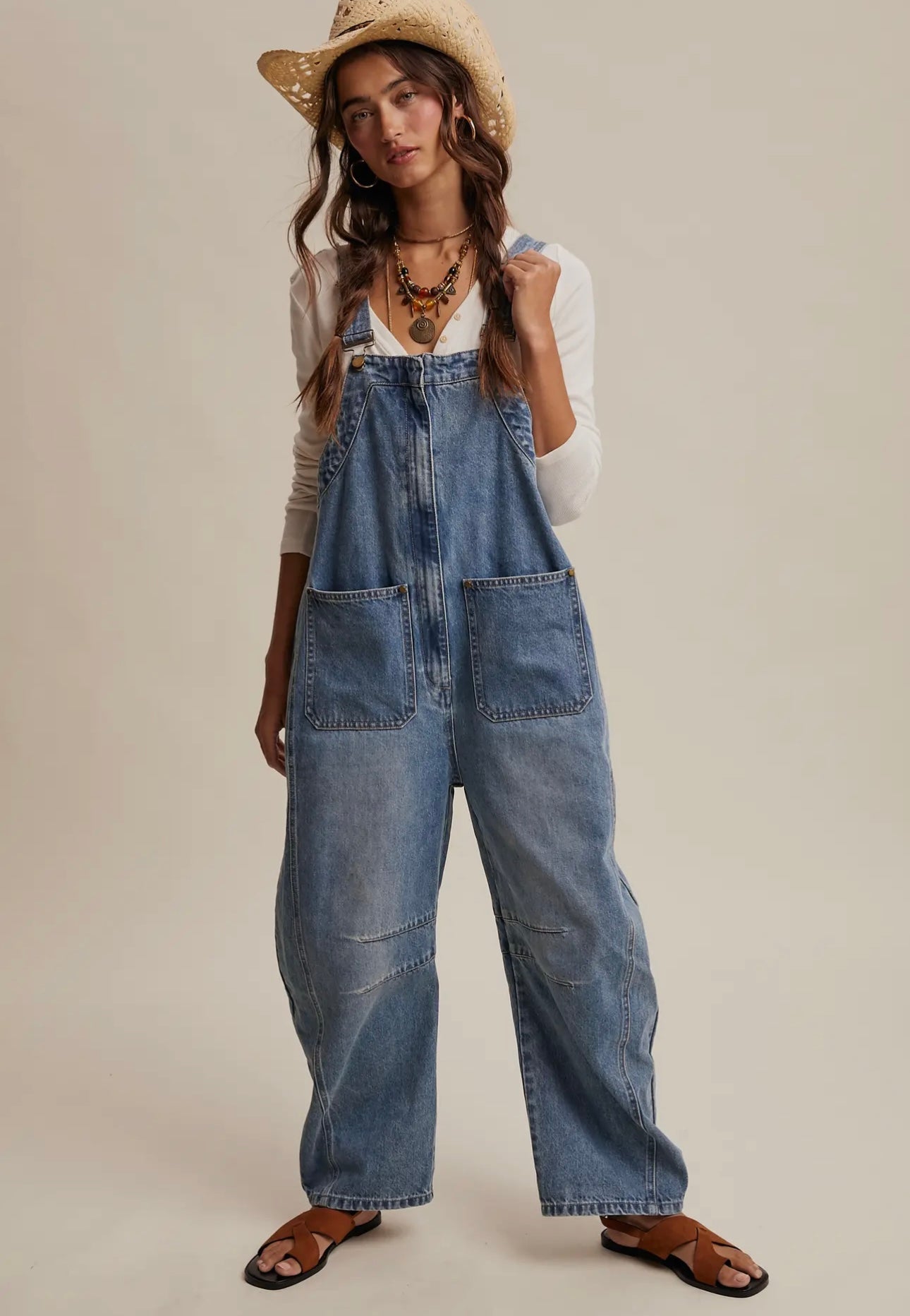 Oversized Barrel Overalls