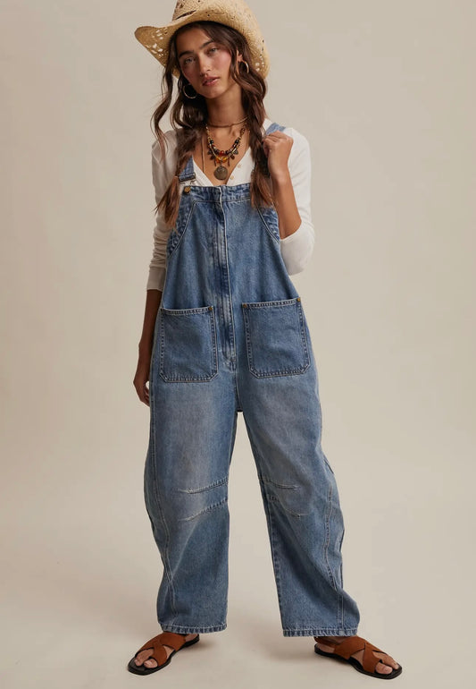 Oversized Barrel Overalls