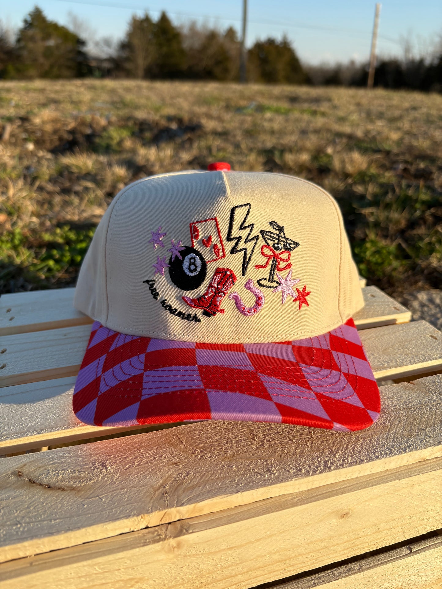 Cowboy Checkered Trucker Hat