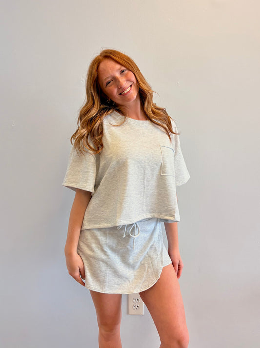 Grey Cotton Skort