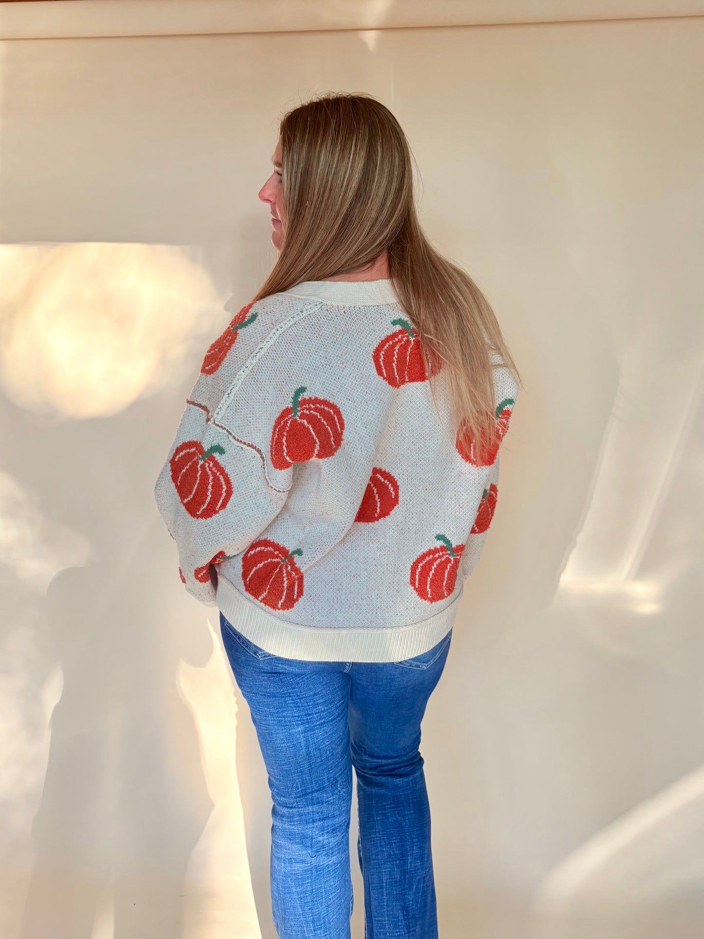 Pumpkin Cardigan Sweater