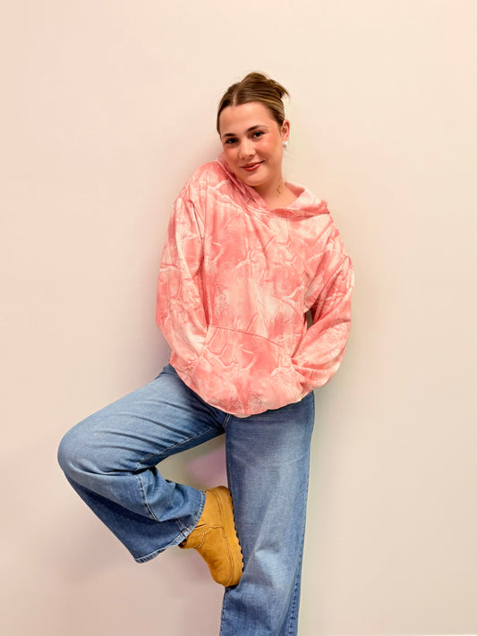 Oversized Pink Rodeo Camo Hoodie