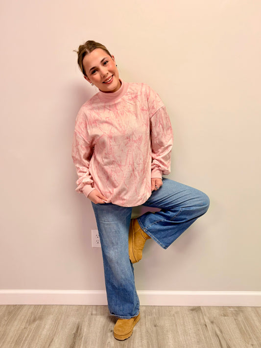 Pink Rodeo Camo Mock Neck