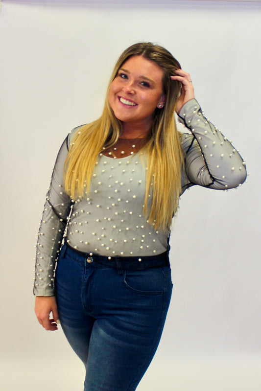 Pearl Mesh Top