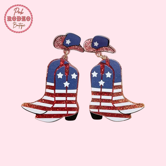 Flag Boot Earrings