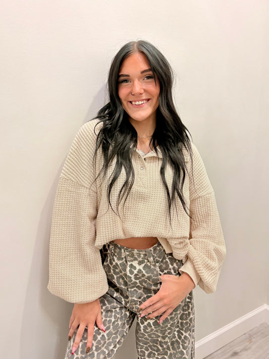 Western Waffle Pullover