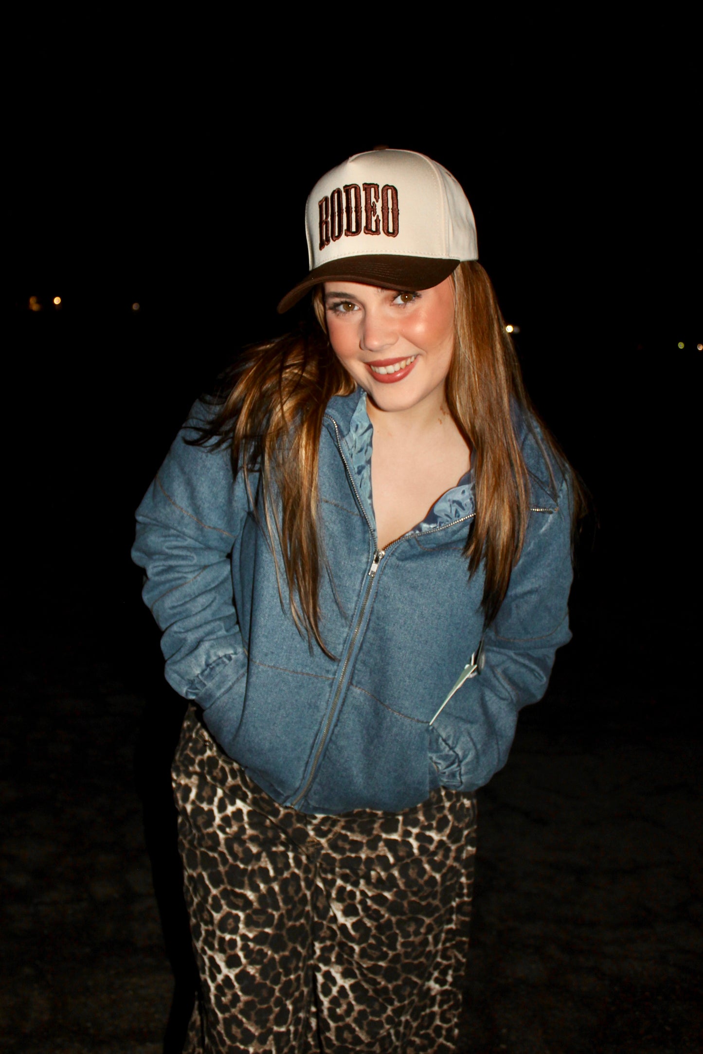 Oversized Denim Puffer Jacket