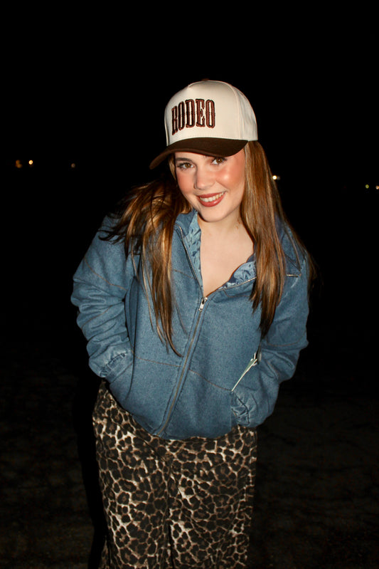 Oversized Denim Puffer Jacket