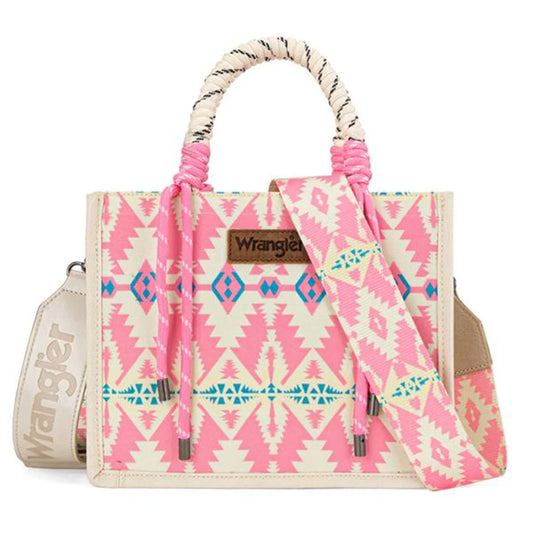 Wrangler Pink and Cream Aztec Tote Bag/Cross Body