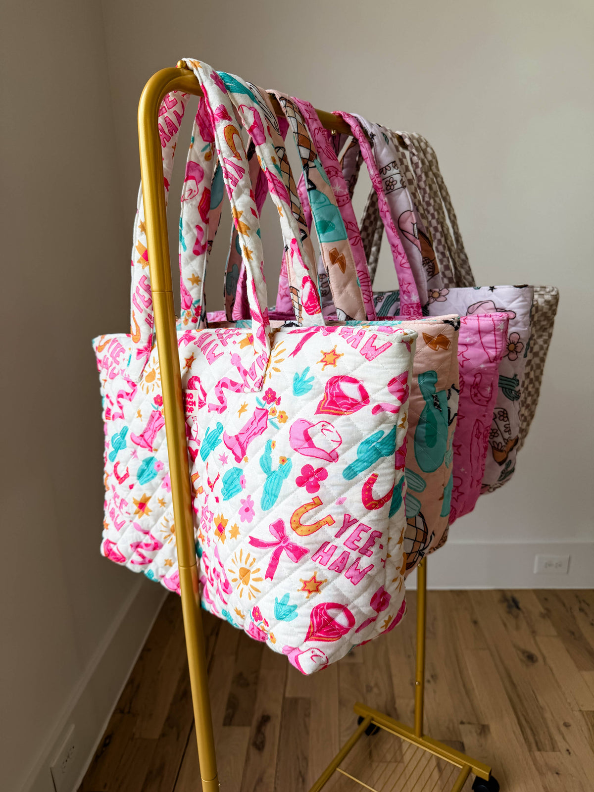 Cowgirl Quilted Carryall Tote Bag
