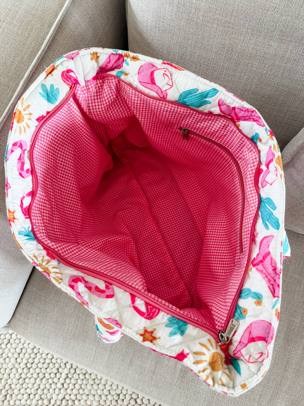 Cowgirl Quilted Carryall Tote Bag