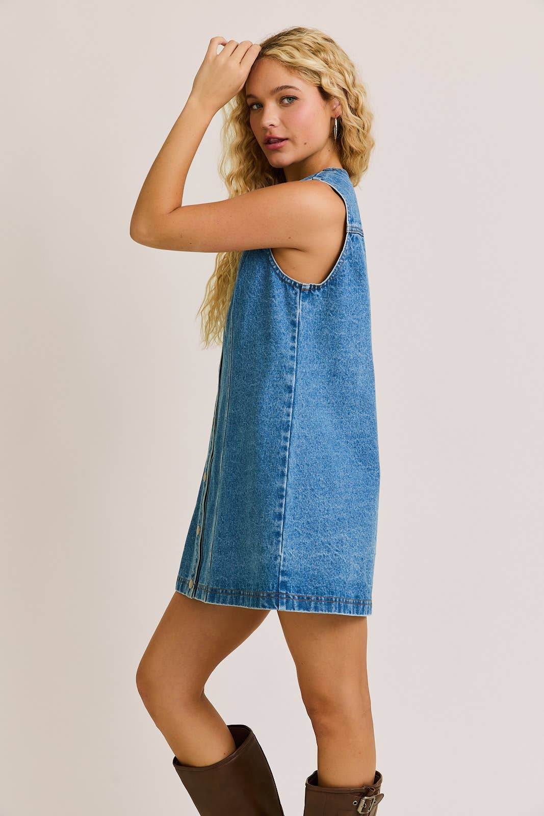 Denim Blues Sleeveless Mini Dress