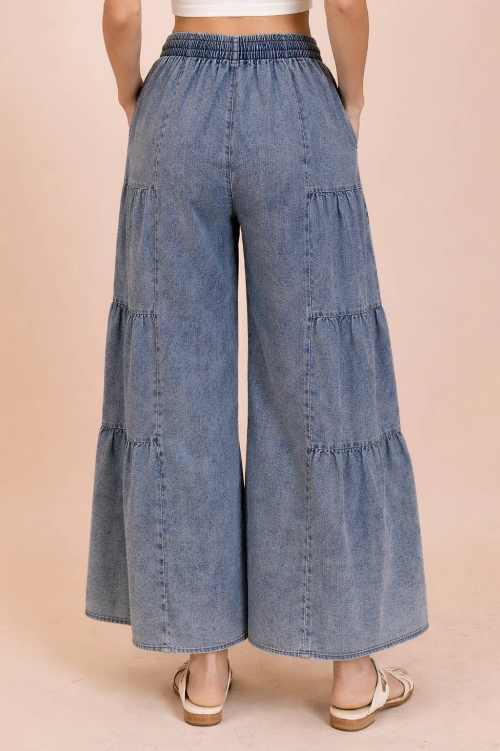 Indigo Washed Flare Pants