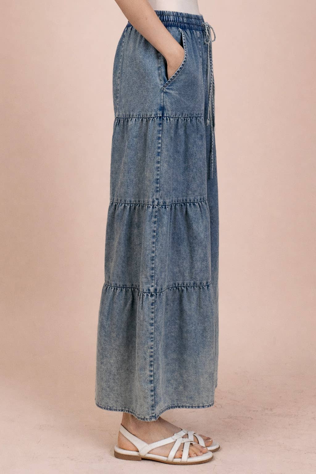 Indigo Washed Flare Pants