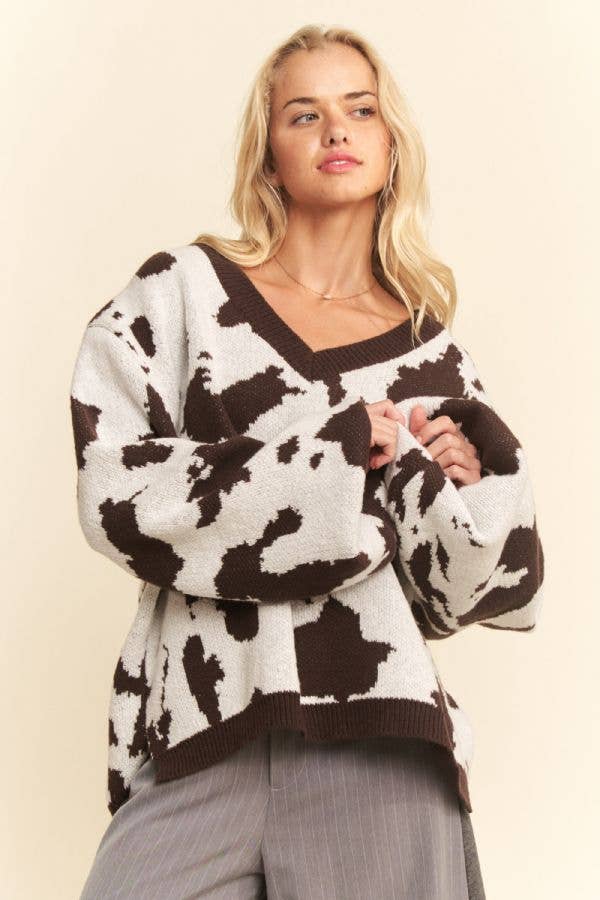 CHOCO COW V-NECK SWEATER