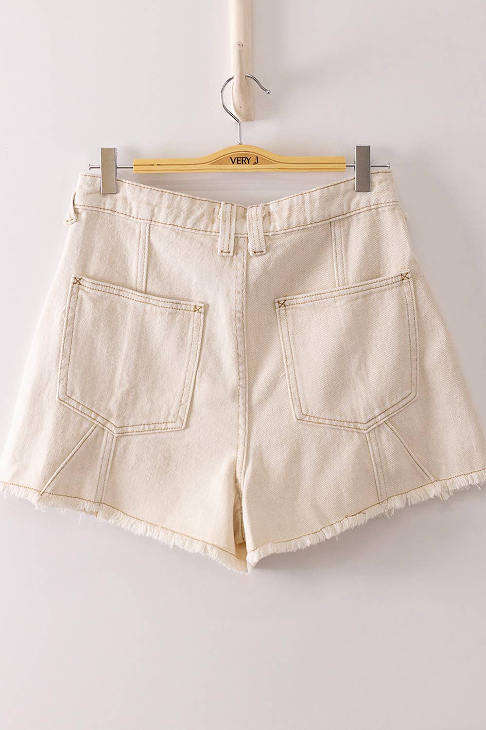 Oatmeal Mineral Washed Denim Shorts
